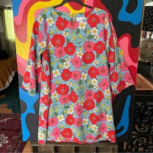 Bright floral 60s style dress